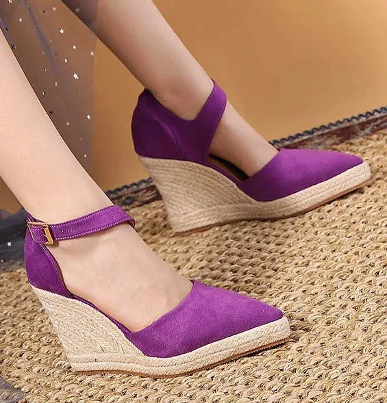Emma - Orthopedische Zwarte Espadrille Wedges-Zwart-34-State of Style