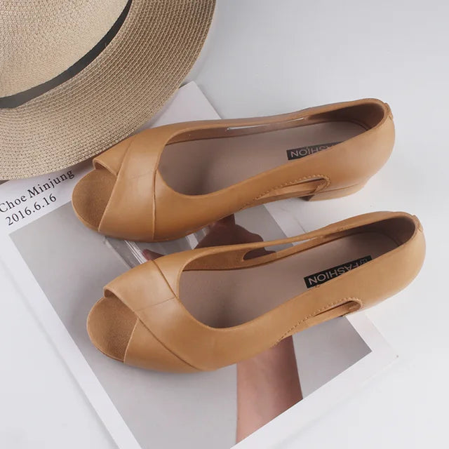 Emma - Orthopedische Zwarte Zomersandalen-Oranje-36-State of Style