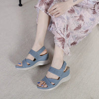 Emma - Orthopedische Zwartkleurige Sleehak Sandalen-Zwart-36-State of Style