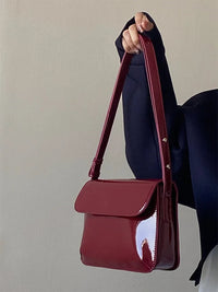 Emma Traditional Bag – Retro Patent Leather Crossbody Shoulder Bag-Red-State of Style