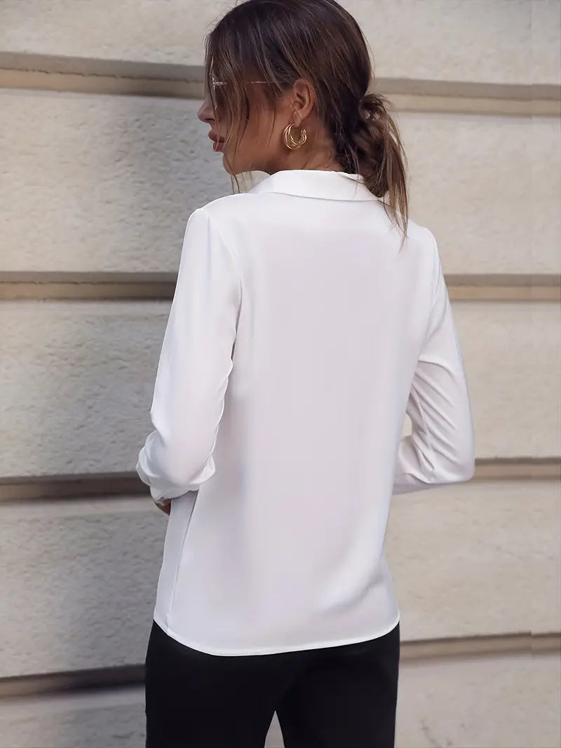 Emma Women's Blouse – Stylish and Versatile Business Shirt-White-S-State of Style
