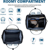 Water-Repellent Expandable Laptop Backpack with RFID Protection & USB Port