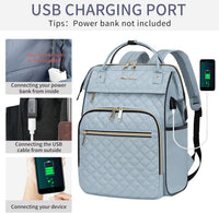 Water-Repellent Expandable Laptop Backpack with RFID Protection & USB Port