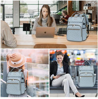 Water-Repellent Expandable Laptop Backpack with RFID Protection & USB Port