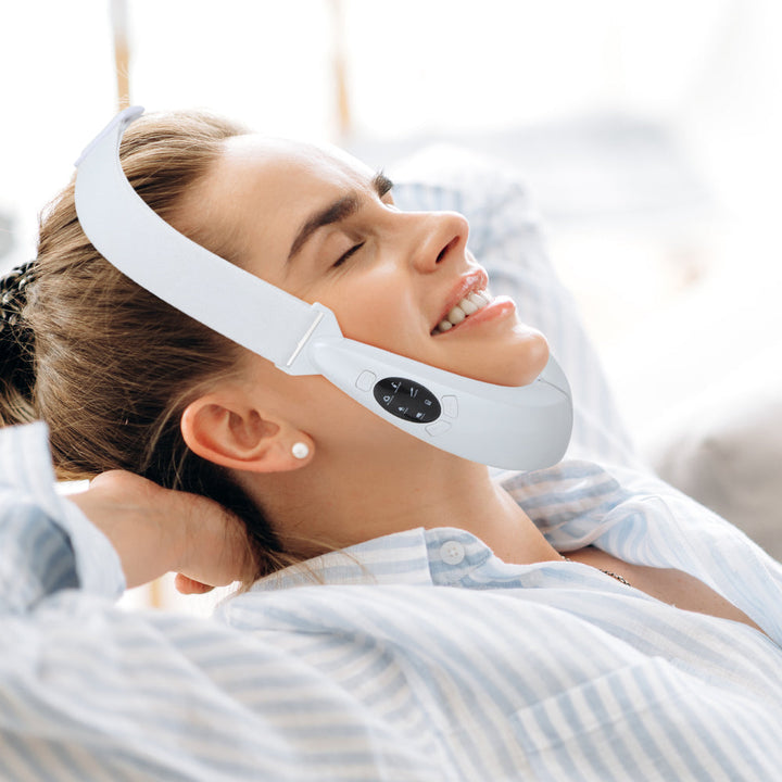 EMS GEZICHTSVERSTEVIGER MET LED THERAPIE - SLANKER GEZICHT EN DUBBELE KINVERWIJDERING-Wit-State of Style