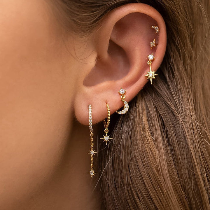 Enchanting Star Light Earrings - Astrid-Star Chain Earrings-State of Style