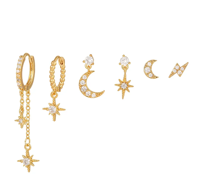 Enchanting Starlight Earrings - Astrid-6 Pair Earrings Set-State of Style
