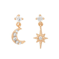 Enchanting Starlight Earrings - Astrid-Moon & Star Earrings-State of Style