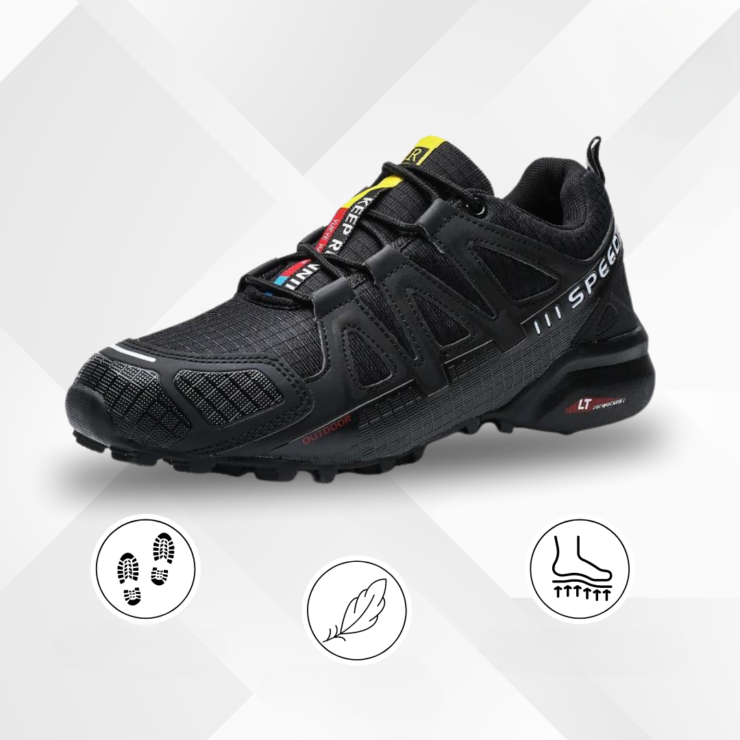 Ergonomic outdoor hiking shoes with comfort cushioning – TrailStep-Black-Blue-5-State of Style