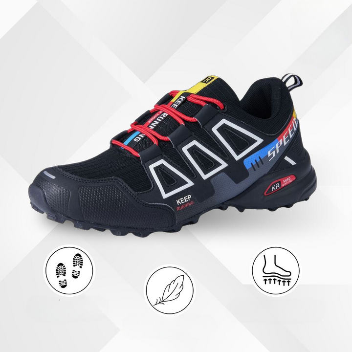 Ergonomic outdoor hiking shoes with comfort cushioning – TrailStep-Black-Blue-5-State of Style