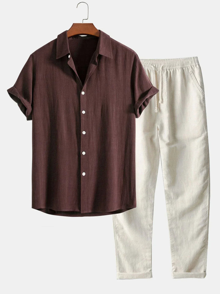 Ethan Summer Men's Outfit-Coffee Brown-S-State of Style