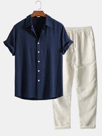 Ethan Summer Men's Outfit-Navy Blue-S-State of Style