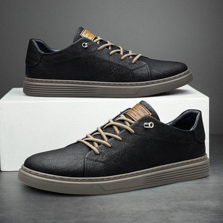 Ethan Vegan Leather Men’s Oxford Sneakers-6-Black-State of Style
