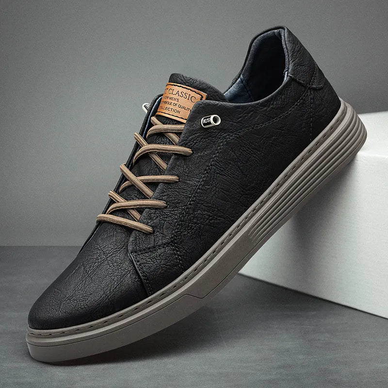Ethan Vegan Leather Men’s Oxford Sneakers-6-Black-State of Style