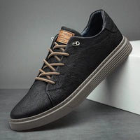 Ethan Vegan Leather Men’s Oxford Sneakers-6-Black-State of Style
