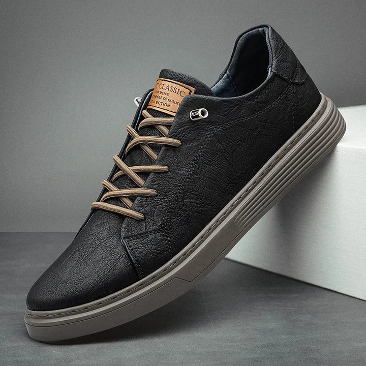 Ethan Vegan Leather Men’s Oxford Sneakers-6-Black-State of Style
