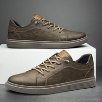 Ethan Vegan Leather Men’s Oxford Sneakers-6-Brown-State of Style