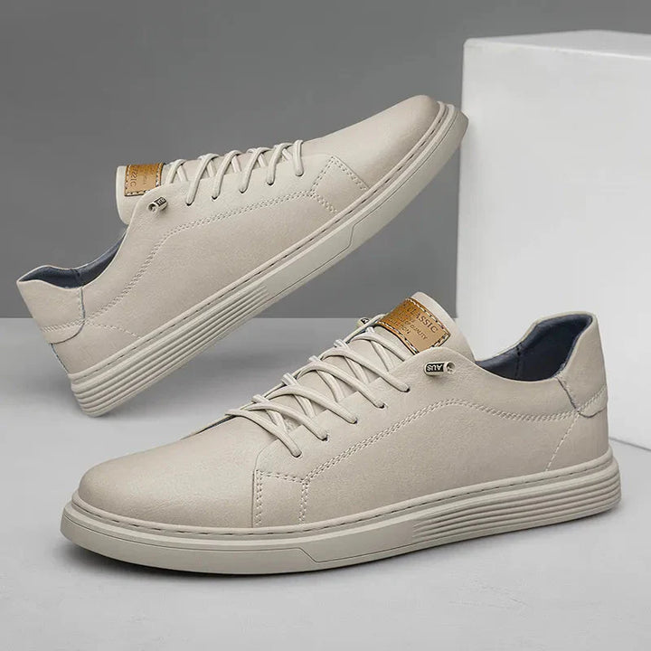 Ethan Vegan Leather Men’s Oxford Sneakers-6-White-State of Style