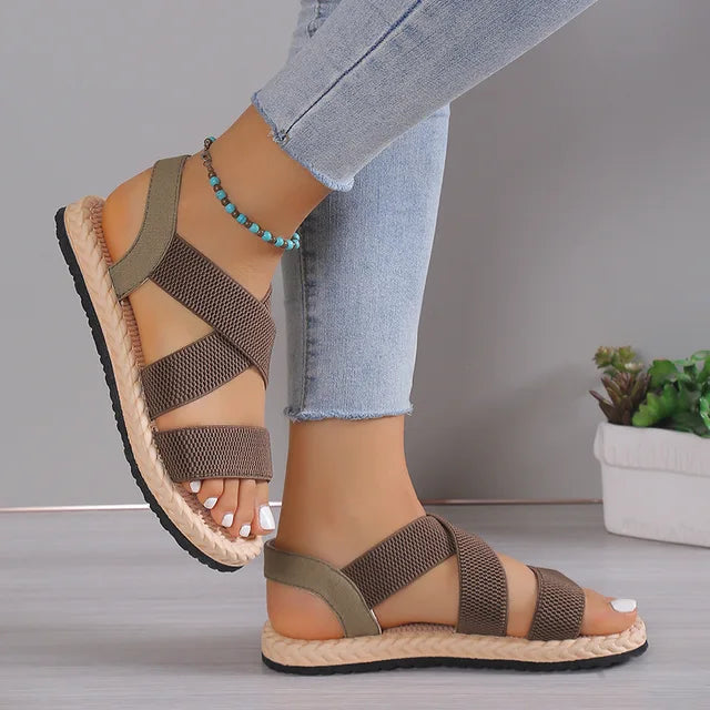 Eva - Orthopedische Beige Comfort Sandalen-Legergroen-35-State of Style