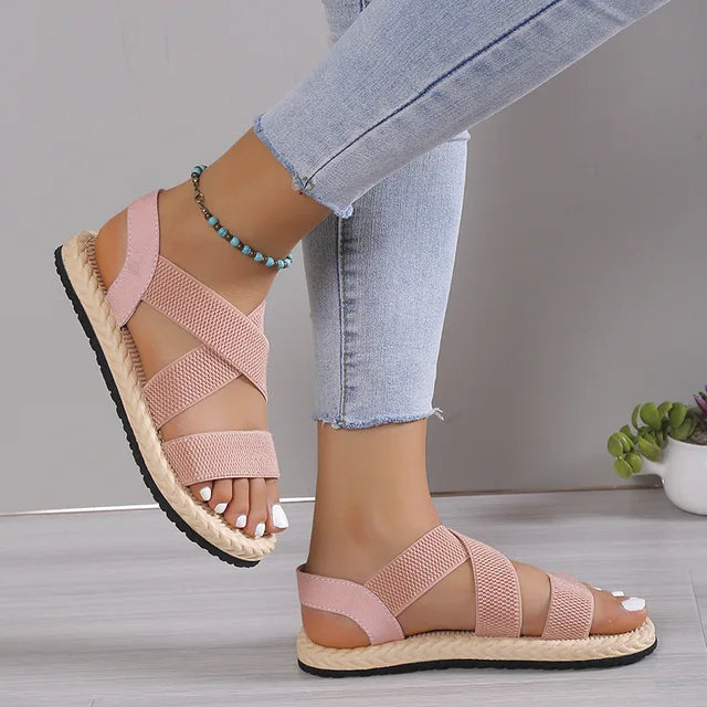 Eva - Orthopedische Beige Comfort Sandalen-Zwart-35-State of Style