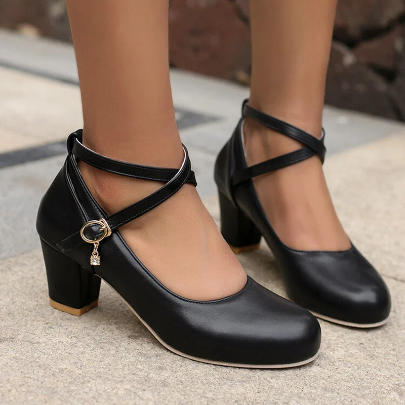 Eva - Orthopedische Klassieke Zwarte Pumps-Zwart-34-State of Style