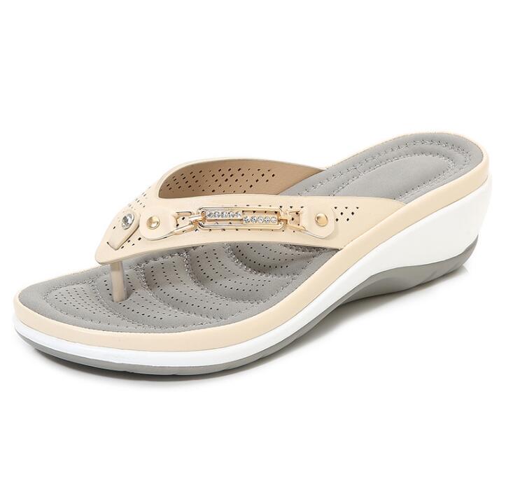 Eva - Orthopedische Witte Elegante Slippers-Beige-33-State of Style