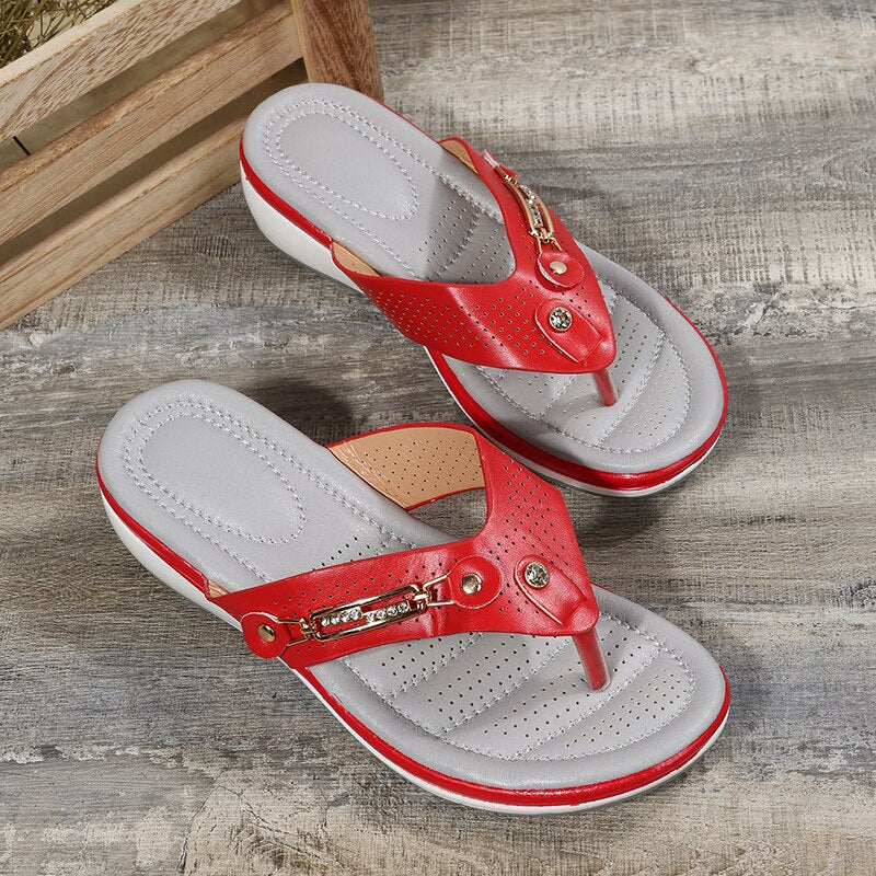 Eva - Orthopedische Witte Elegante Slippers-Wit-33-State of Style