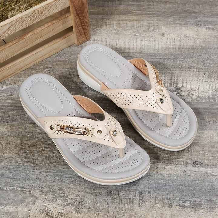 Eva - Orthopedische Witte Elegante Slippers-Wit-33-State of Style
