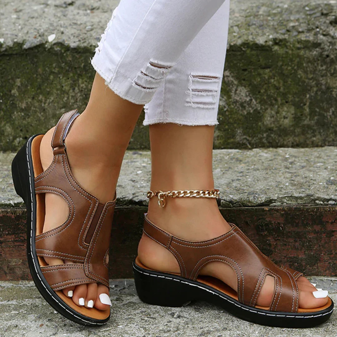 Eva - Orthopedische Zwarte Comfort Sandalen-Bruin-36-State of Style