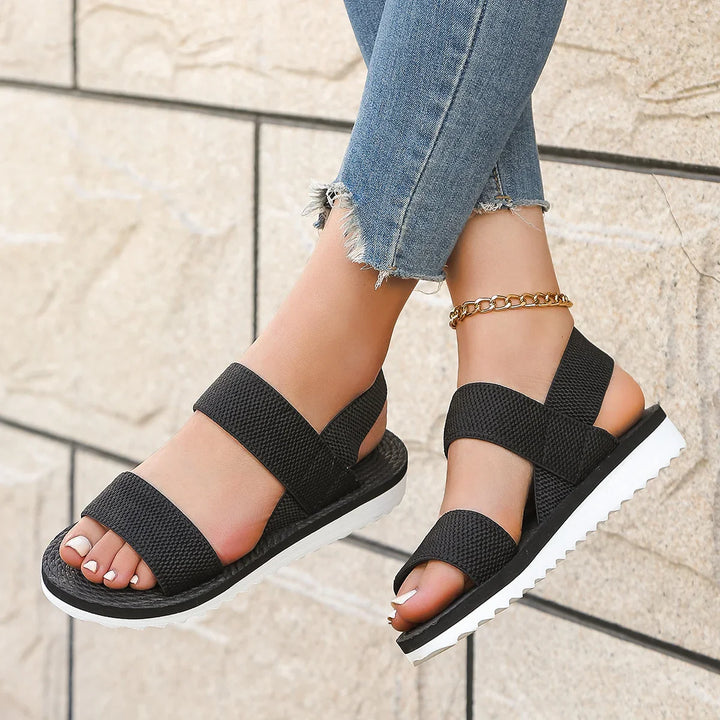 Eva - Orthopedische Zwarte Mode Sandalen-36-State of Style