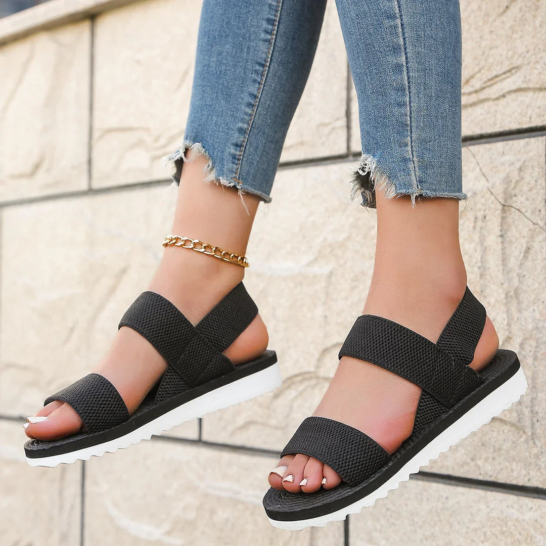 Eva - Orthopedische Zwarte Mode Sandalen-36-State of Style