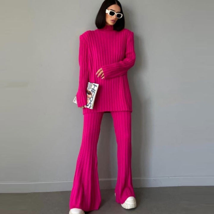 Evelyn Elegant and Casual Two-Piece Lounge Set-Pink-One-Size-State of Style