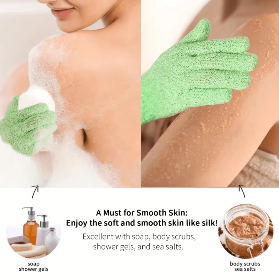 Exfoliating Bath Gloves - 2-Piece Set-Purple-State of Style