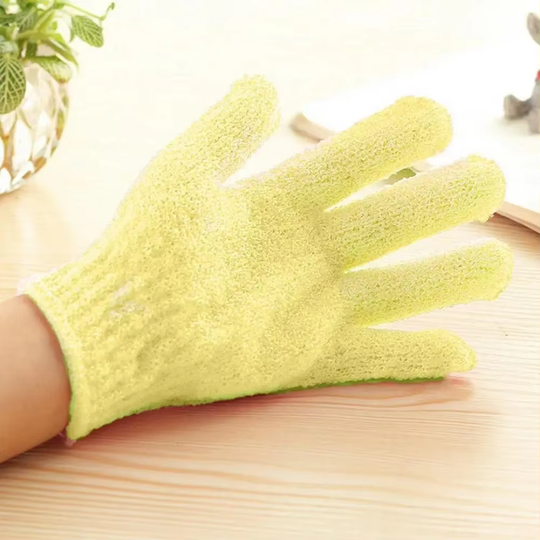 Exfoliating Bath Gloves - 2-Piece Set-Yellow-State of Style