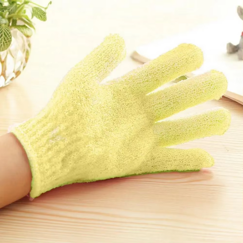 Exfoliating Bath Gloves - 2-Piece Set-Yellow-State of Style