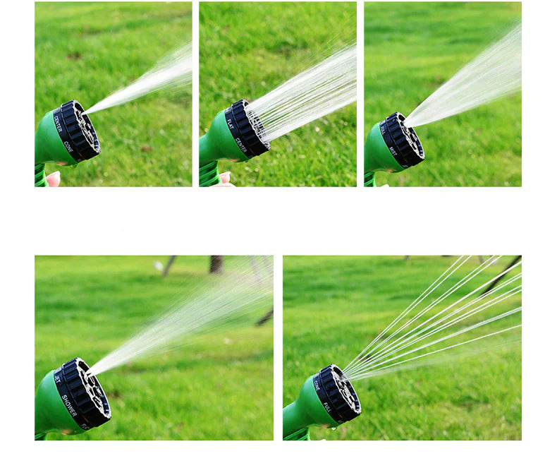 Expandable Garden Hose with Spray Gun – FlexaFlow-Green-7.5 metres-State of Style