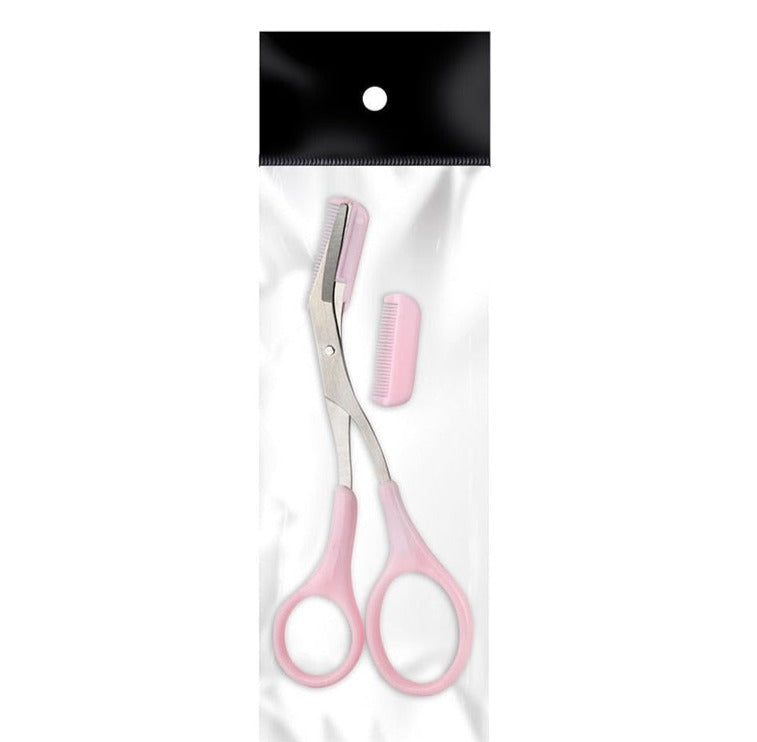 Eyebrow scissors with comb – TrimLuxe-Pink-State of Style
