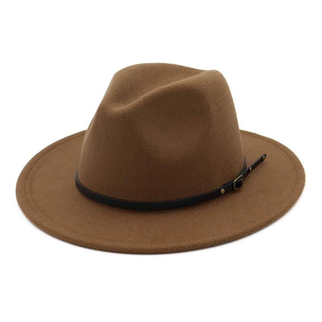 Ezekiel Traditional Hat – Vintage Wide Brim Felt Jazz Hat-Khaki-State of Style
