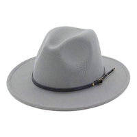 Ezekiel Traditional Hat – Vintage Wide Brim Felt Jazz Hat-Light Grey-State of Style
