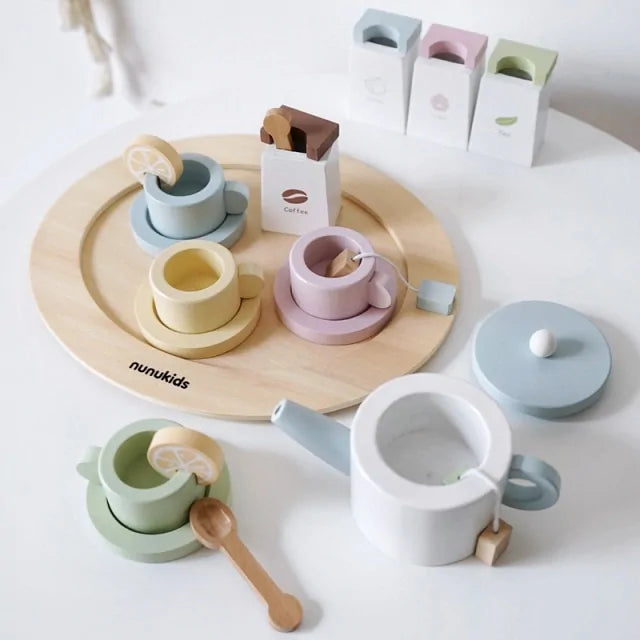 Creative wooden toy set for role-play and educational fun