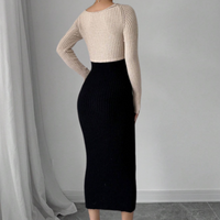 Falling Black Maxi Dress with Long Sleeves - Leona-XS-State of Style