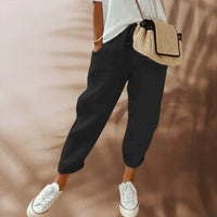Fashionable and comfortable linen trousers for women - Sophia-Black-XS-State of Style