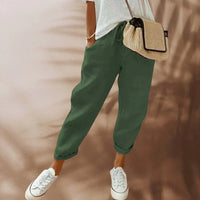 Fashionable and comfortable linen trousers for women - Sophia-Green-XS-State of Style
