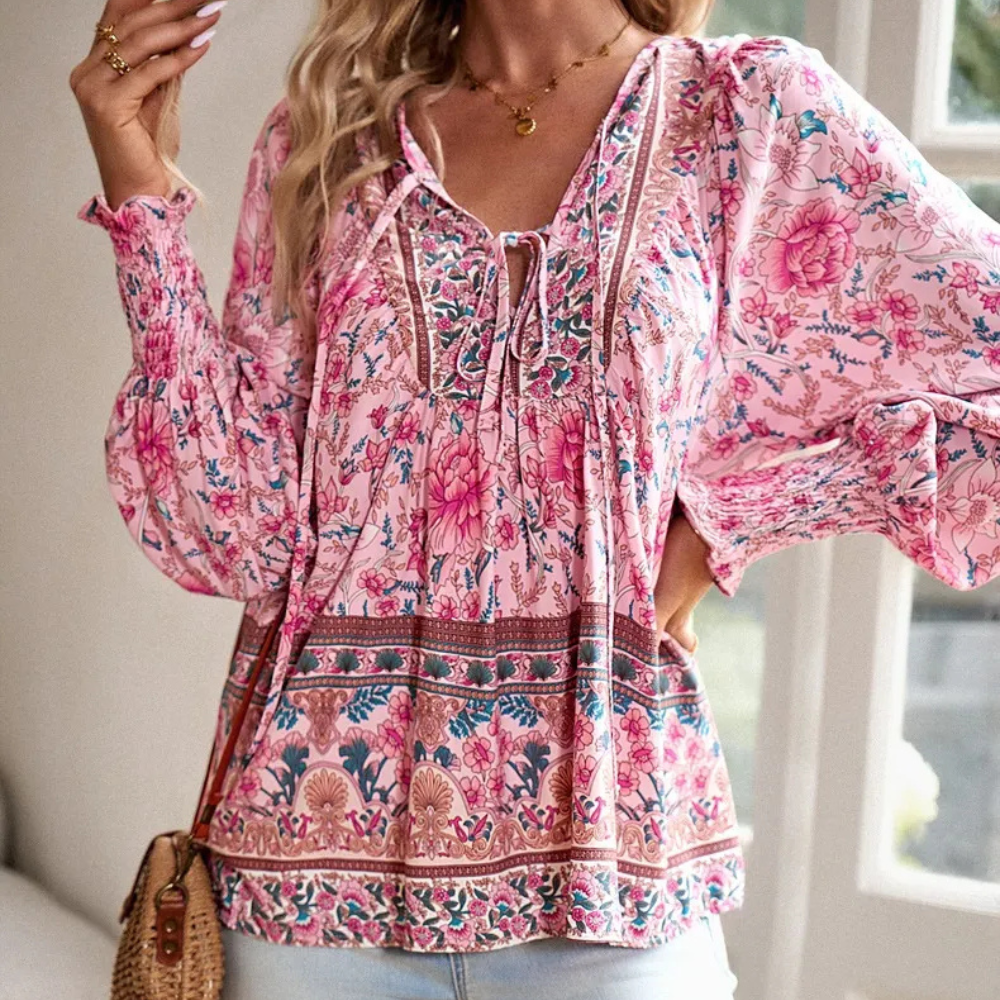 Fashionable Blouse with Floral Print for Women - Valerie-XS-State of Style