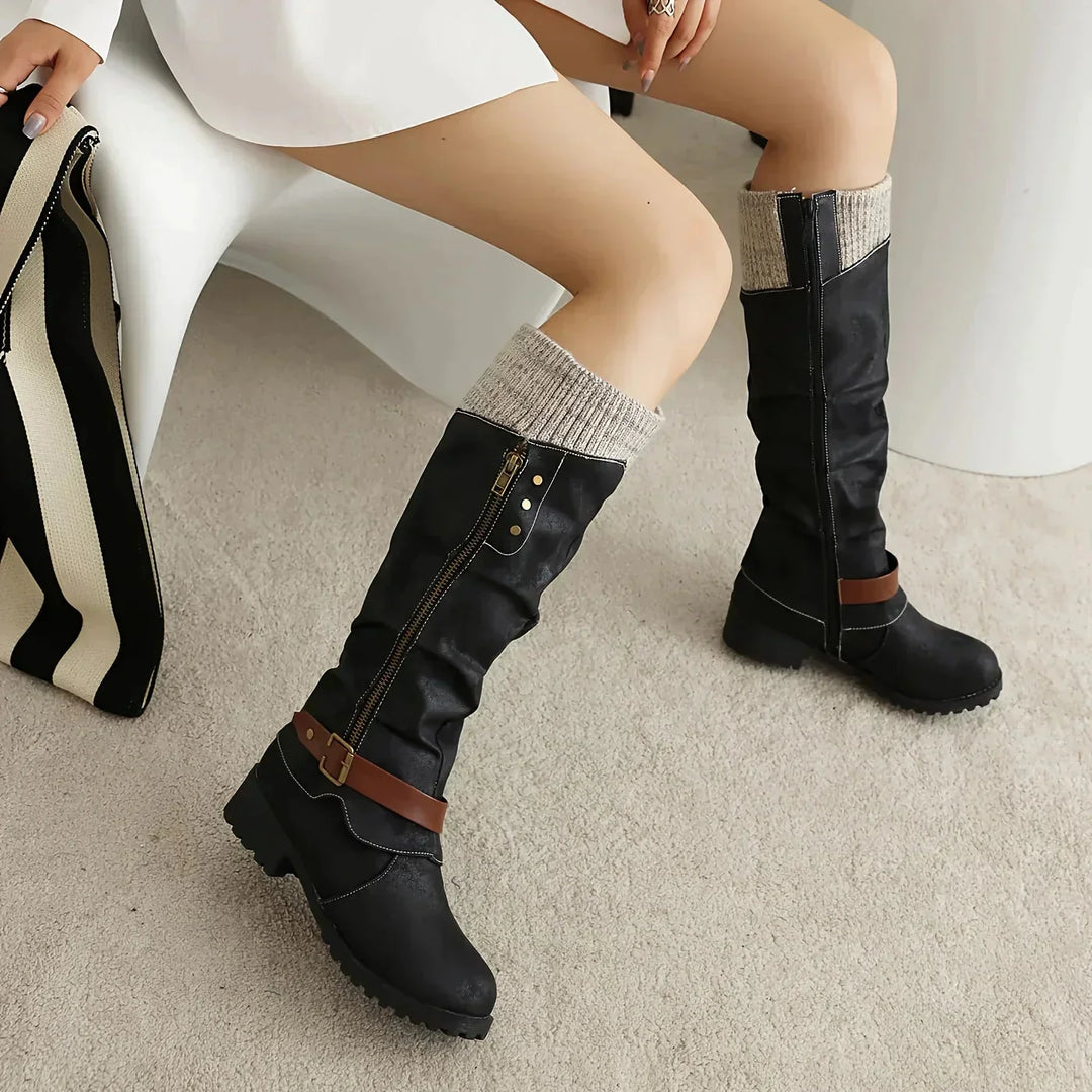 Fashionable High Women’s Boots - Isabella-Black-3-State of Style