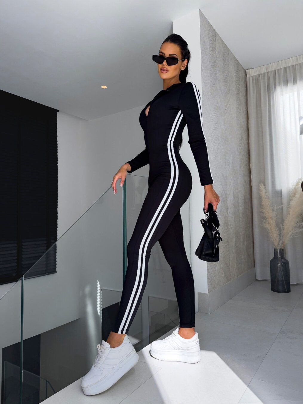 Fashionable Ladies Jumpsuit - Luna-Black-S/M-State of Style