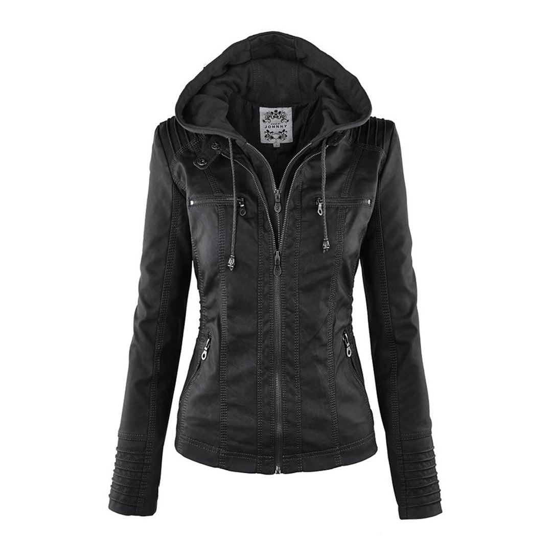 Fashionable Leather Jacket - Zara-Black-S-State of Style