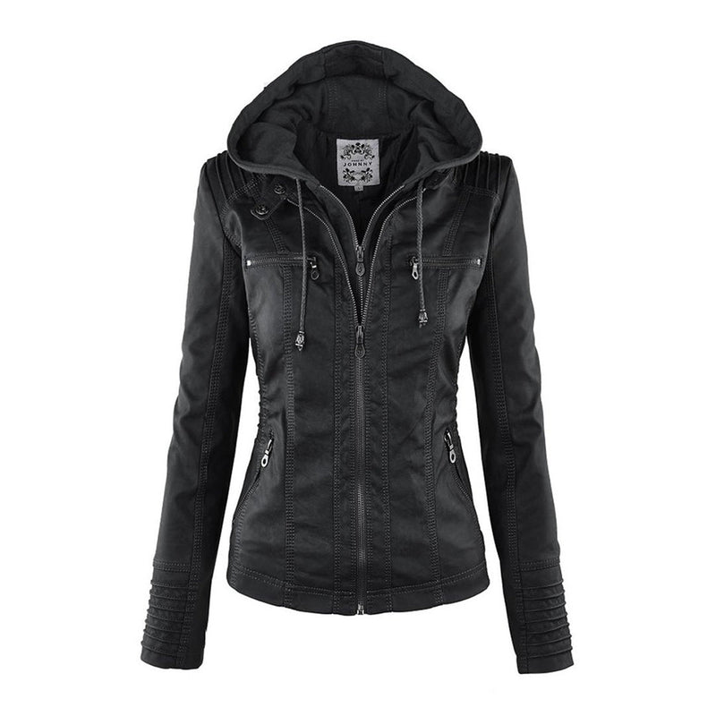 Fashionable Leather Jacket - Zara-Black-S-State of Style