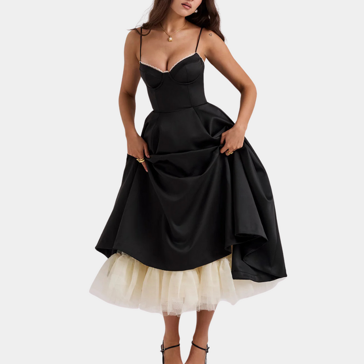 Fashionable Midi Dress - Elena-Black-2XS-State of Style