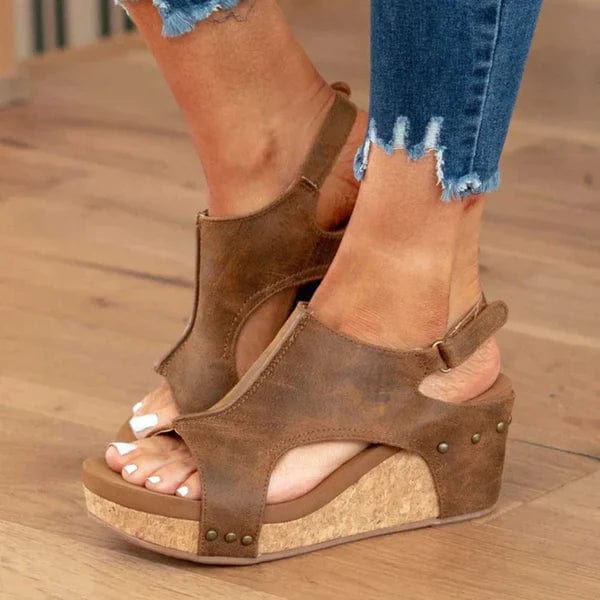 Fashionable Orthopaedic Women's Wedge Sandals - Lara Wegner-Brown-3.0-State of Style